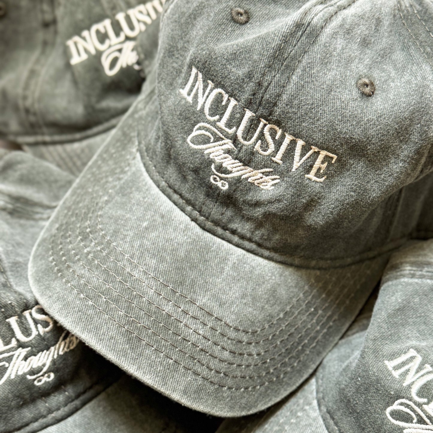 Inclusive Thoughts Cap - Washed Out Moss Green